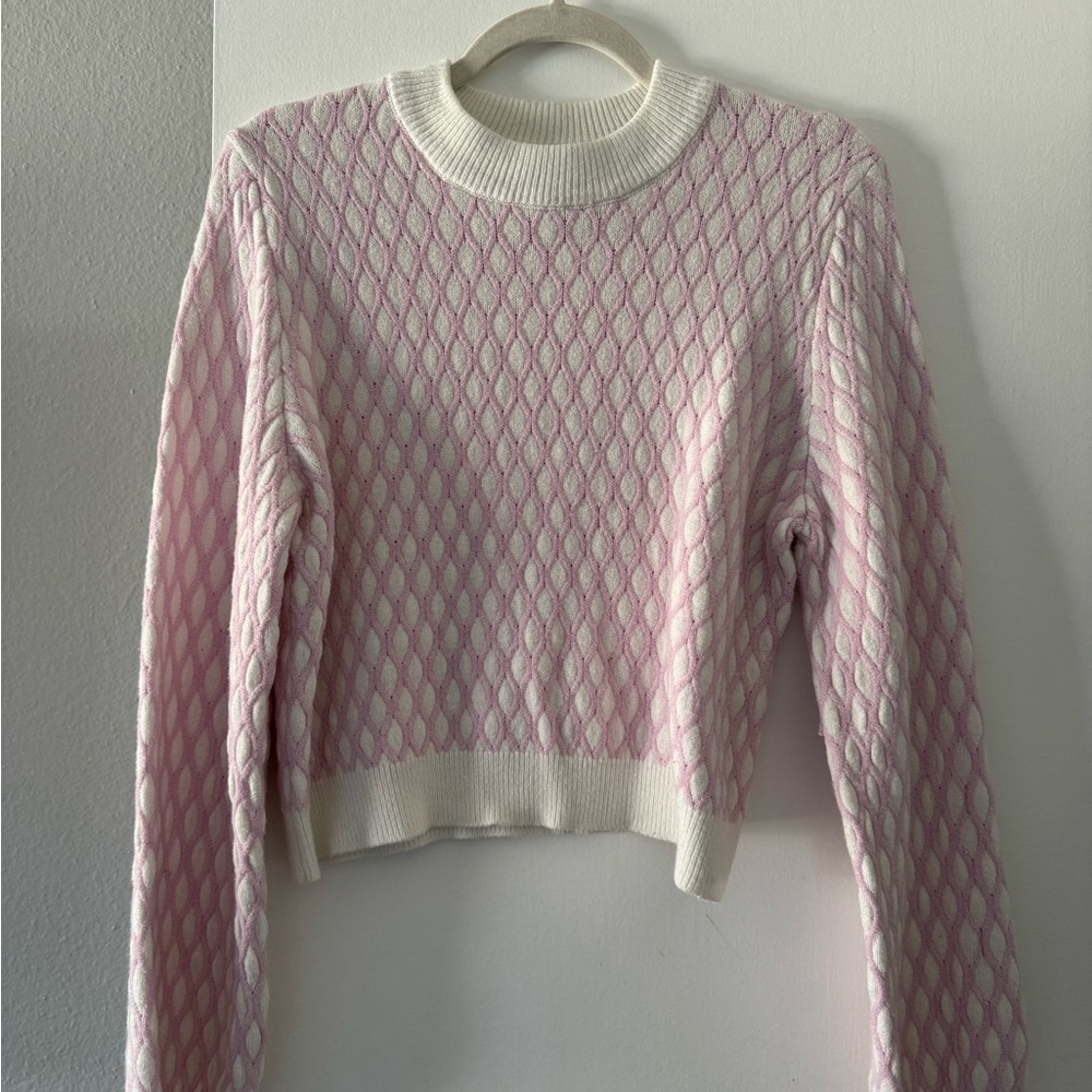 Pepin Pink and White Patterned Women's Sweater